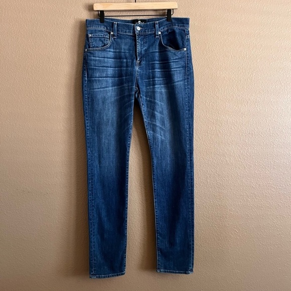 7 for all mankind Luxe Performance Paxtyn Straight Leg Jeans Size 34 - Picture 2 of 4